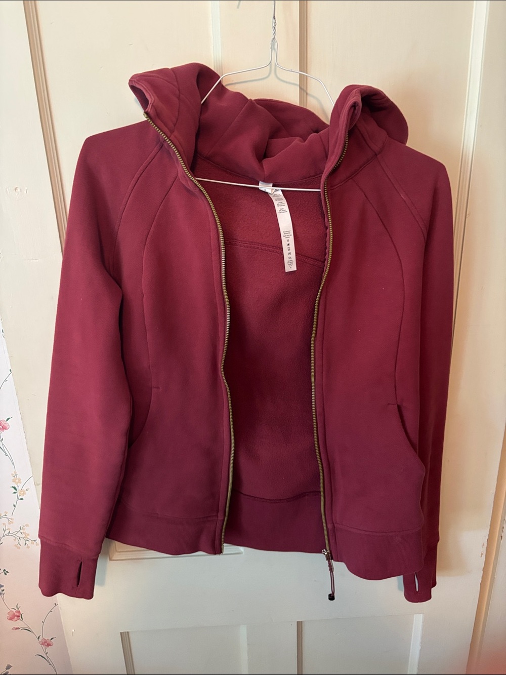 lululemon athletica Burgundy Zip-Up Hooded Sweatshirt